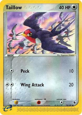 Taillow 072/109 - Reverse Holofoil Ruby and Sapphire - Common