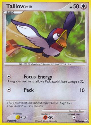 Taillow 124 - Reverse Holofoil Legends Awakened - Common