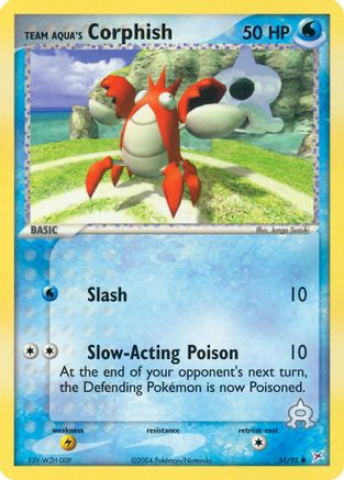 Team Aqua's Corphish 051/95 - Reverse Holofoil Team Magma vs Team Aqua - Common