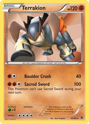 Terrakion 063 - Holofoil Emerging Powers - Holo Rare