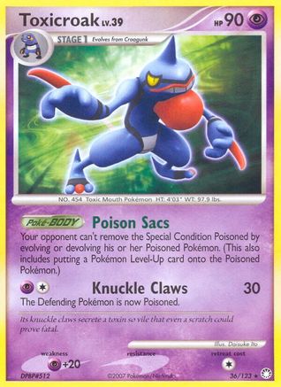 Toxicroak 036 - Reverse Holofoil Mysterious Treasures - Rare