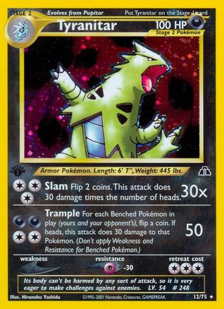 Tyranitar (12) (12) 012/75 - 1st Edition Holofoil Neo Discovery - Holo Rare