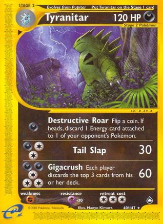 Tyranitar 040 Aquapolis - Rare