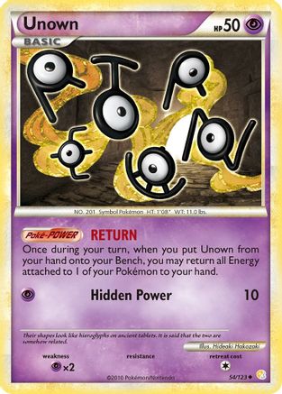 Unown (54) (54) 054 - Reverse Holofoil HeartGold SoulSilver - Uncommon