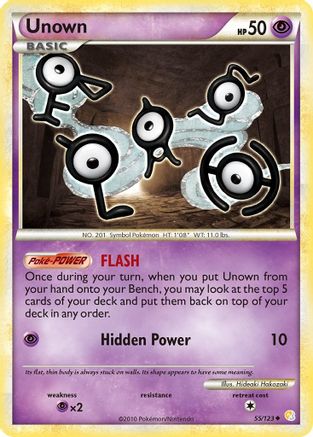 Unown (55) (55) 055 - Reverse Holofoil HeartGold SoulSilver - Uncommon