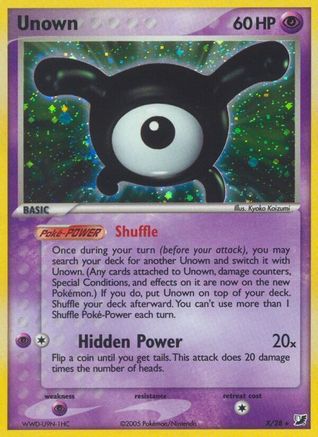 Unown (X) (X) 00X - Holofoil Unseen Forces - Holo Rare