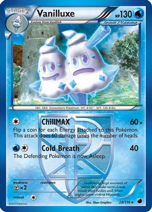 Vanilluxe (Team Plasma) 029 - Reverse Holofoil Plasma Freeze - Rare