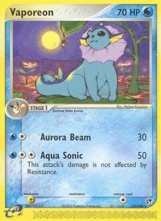 Vaporeon 025/100 - Reverse Holofoil Sandstorm - Rare
