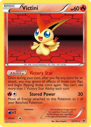 Victini (14) (14) 014 - Reverse Holofoil Noble Victories - Holo Rare