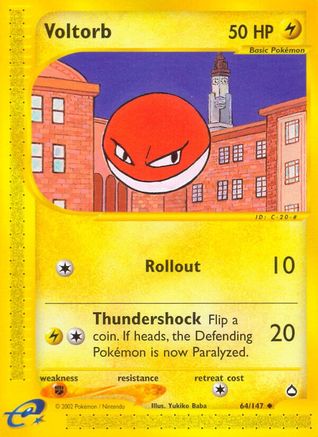 Voltorb (64) (64) 064 - Reverse Holofoil Aquapolis - Uncommon