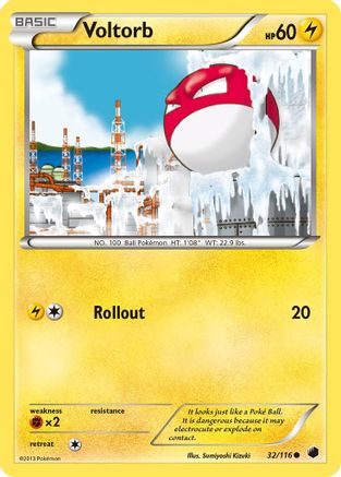 Voltorb 032 - Reverse Holofoil Plasma Freeze - Common