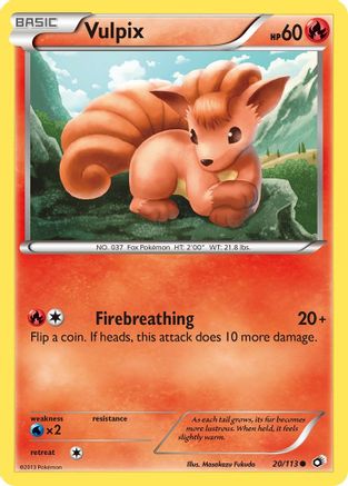 Vulpix 020/113 - Reverse Holofoil Legendary Treasures - Common