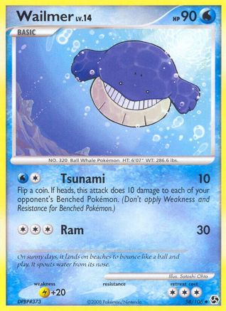 Wailmer 058 - Reverse Holofoil Great Encounters - Uncommon