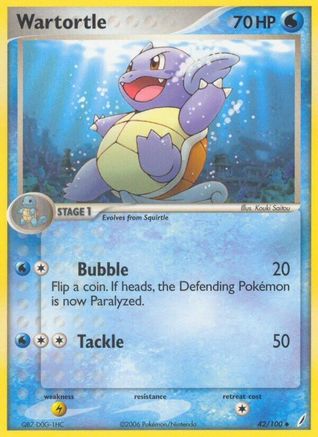 Wartortle 042/100 - Reverse Holofoil Crystal Guardians - Uncommon