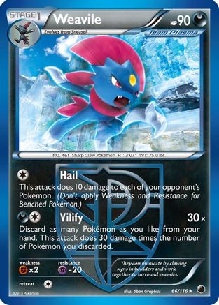 Weavile (Team Plasma) 066 - Reverse Holofoil Plasma Freeze - Rare