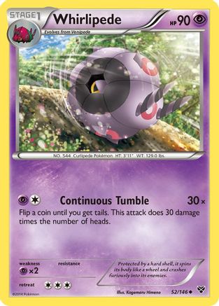 Whirlipede 052 - Reverse Holofoil XY Base Set - Uncommon