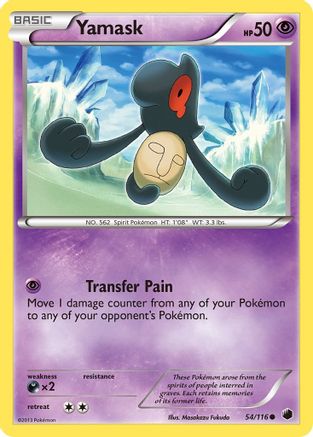 Yamask (54) (54) 054 - Reverse Holofoil Plasma Freeze - Common