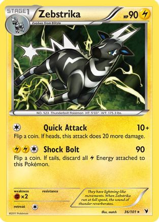 Zebstrika 036 - Reverse Holofoil Noble Victories - Rare