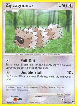 Zigzagoon 096/106 - Reverse Holofoil Great Encounters - Common