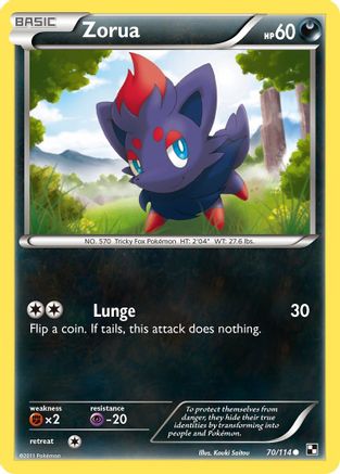 Zorua 070 - Reverse Holofoil Black and White - Common
