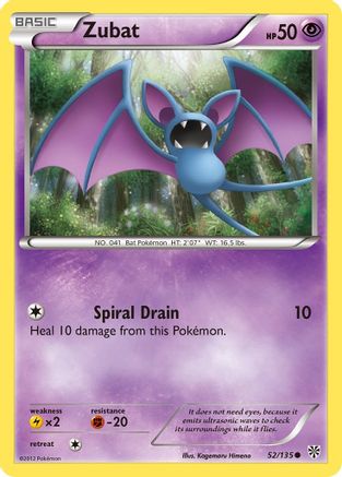 Zubat (52) (52) 052 - Reverse Holofoil Plasma Storm - Common