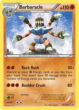 Barbaracle 049 - Reverse Holofoil XY Flashfire - Rare