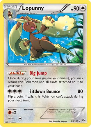 Lopunny 085/106 - Reverse Holofoil XY Flashfire - Rare