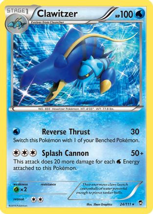 Clawitzer 024 - Holofoil XY Furious Fists - Holo Rare