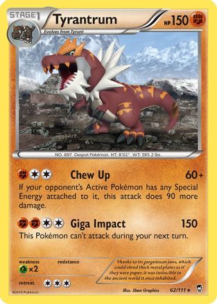 Tyrantrum 062/111 - Reverse Holofoil XY Furious Fists - Rare