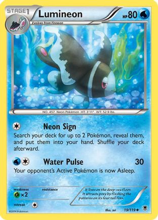 Lumineon 019 - Reverse Holofoil XY Phantom Forces - Uncommon