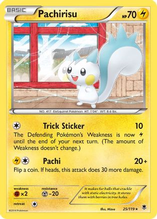 Pachirisu 025/119 - Reverse Holofoil XY Phantom Forces - Rare