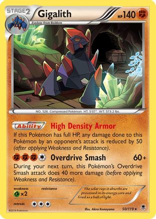 Gigalith 050 - Reverse Holofoil XY Phantom Forces - Holo Rare