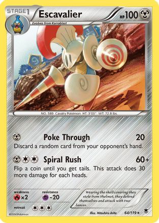 Escavalier 064 - Reverse Holofoil XY Phantom Forces - Rare