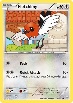 Fletchling 089 - Reverse Holofoil XY Phantom Forces - Common