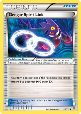 Gengar Spirit Link 095/119 - Reverse Holofoil XY Phantom Forces - Uncommon
