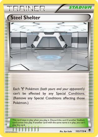 Steel Shelter 105 - Reverse Holofoil XY Phantom Forces - Uncommon