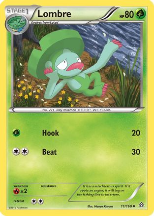 Lombre 011/160 - Reverse Holofoil XY Primal Clash - Uncommon