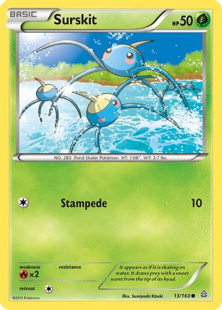 Surskit 013 - Reverse Holofoil XY Primal Clash - Common
