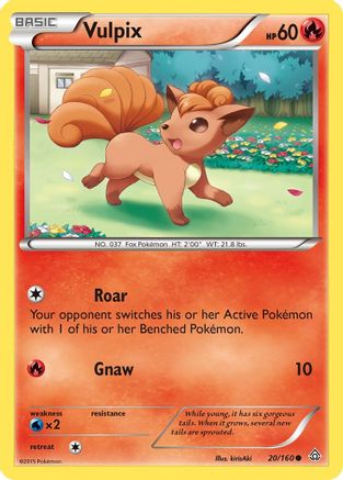 Vulpix 020/160 - Reverse Holofoil XY Primal Clash - Common
