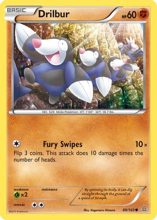 Drilbur 089 - Reverse Holofoil XY Primal Clash - Common