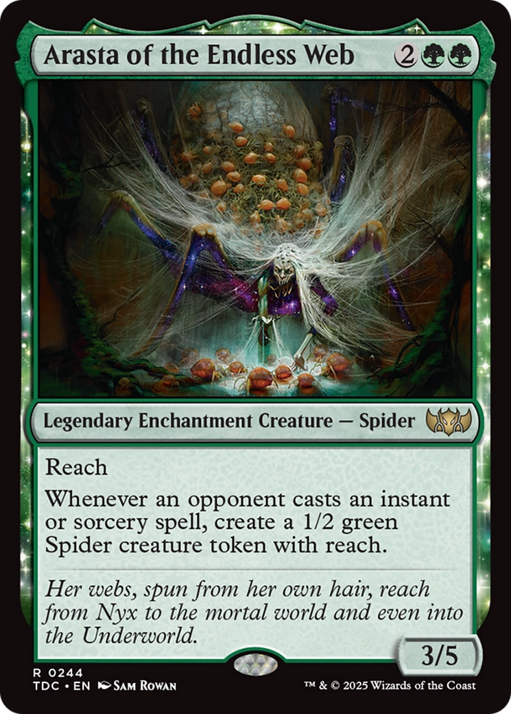 Arasta of the Endless Web (TDC-244) - Commander: Tarkir: Dragonstorm: (enchantment)