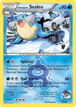 Team Aqua's Sealeo 004/34 - Reverse Holofoil Double Crisis - Common