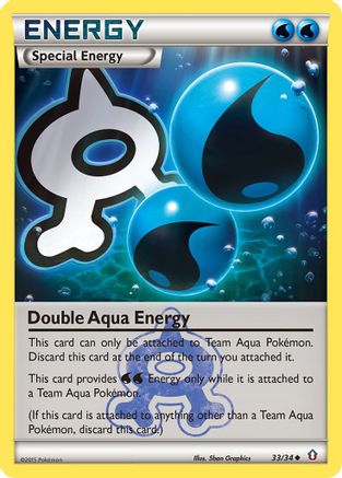 Double Aqua Energy 033/34 - Reverse Holofoil Double Crisis - Uncommon