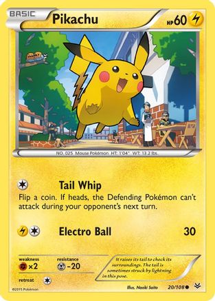Pikachu 020/108 XY Roaring Skies - Common