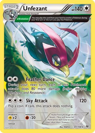 Unfezant (81 Delta) (81 Delta) 081/108 XY Roaring Skies - Rare