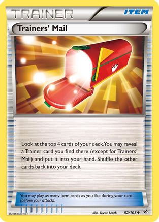 Trainers' Mail 092/108 - Reverse Holofoil XY Roaring Skies - Uncommon