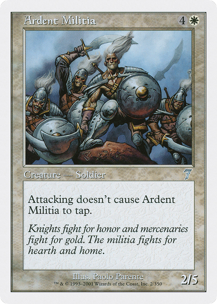 Ardent Militia (7ED-02★) - 7th Edition Foil