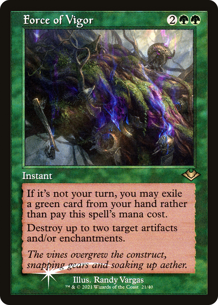 Force of Vigor (Retro Frame) (MH1-021) - Modern Horizons 1 Timeshifts Etched Foil