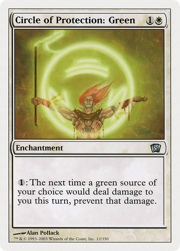 Circle of Protection: Green (8ED-12★) - 8th Edition Foil