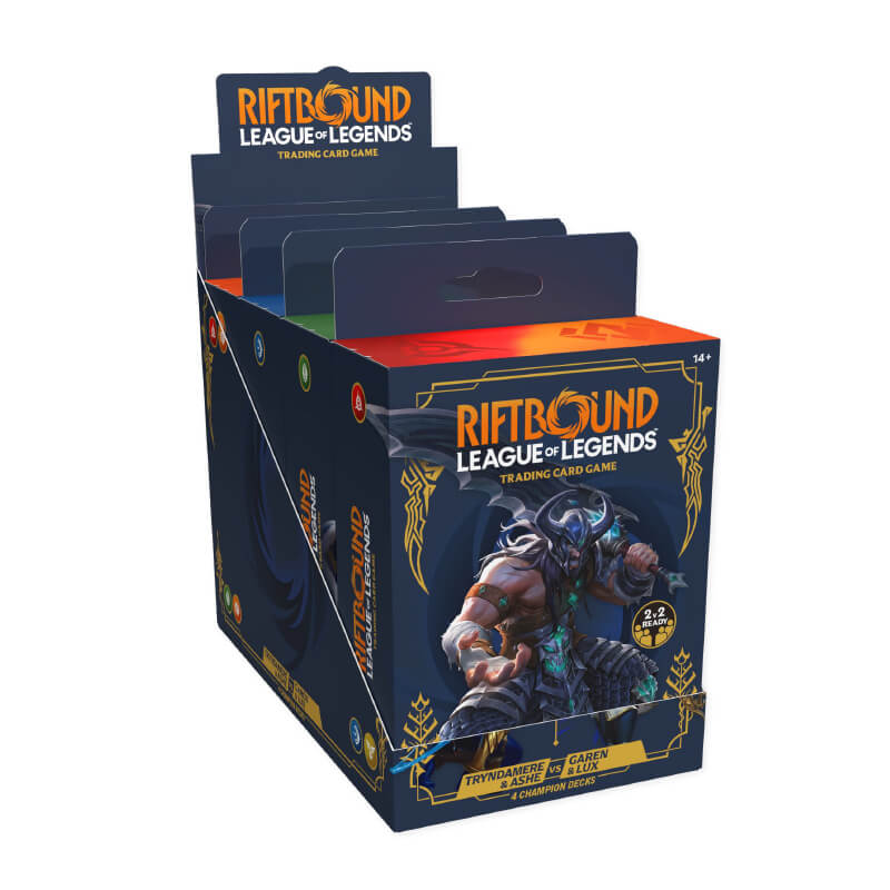 Riftbound Legacy Champion Deck Display featuring four Champion Decks
